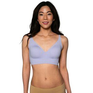 Rhonda Shear Gel Wireless Bra with No Back Closure Size Medium Lavender 553.6